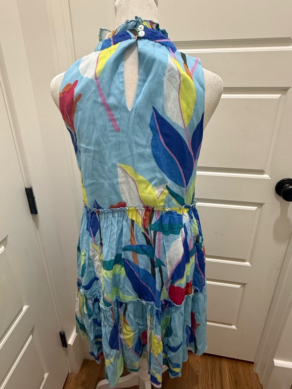 Oliphant. Ruffle Tiered Silk Blend Short Dress. Size XS. - Picture 6 of 11